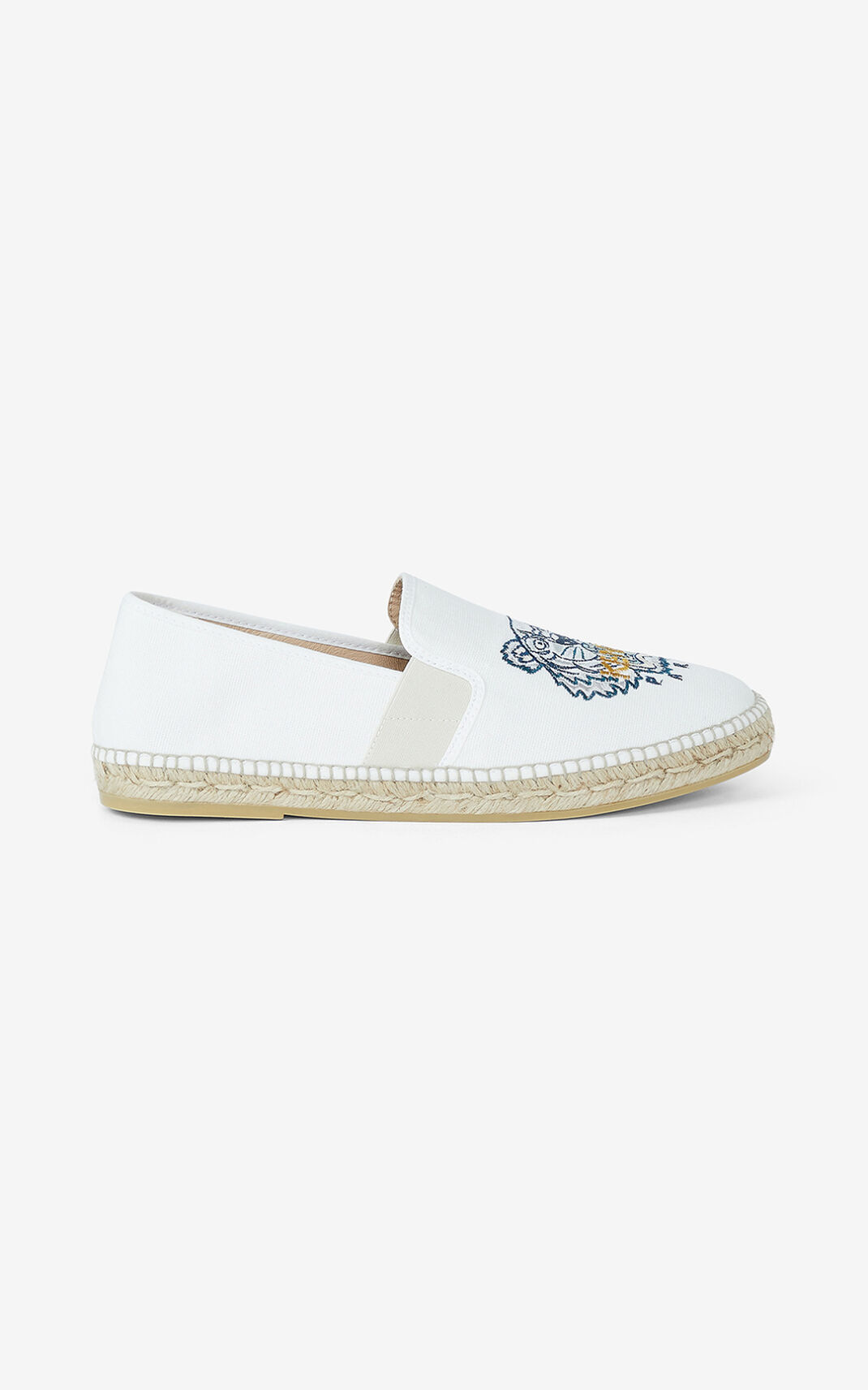 Kenzo Tiger elasticated Espadrilles Herre - Hvide DK-148510